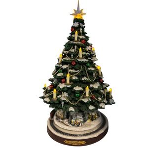 Thomas Kinkade The Heart of Christmas Tree Rotating Train Moves NO MUSIC